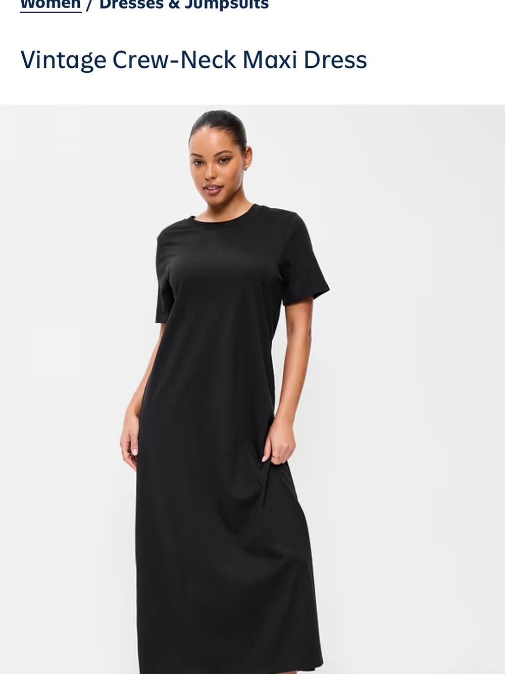 Old Navy Vintage Crew-Neck Maxi Dress - Black